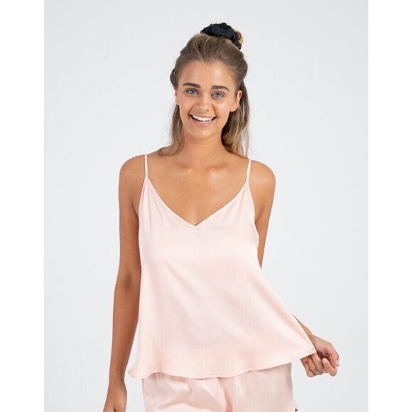 Ettitude Sateen Camisole Clean Bamboo Sleep Shirt Loungewear Cloud Pink S NEW - Picture 1 of 9